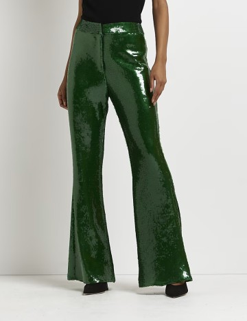 Pantaloni evazați River Island, verde