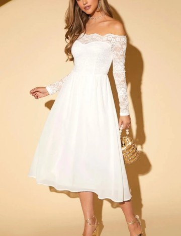 Rochie midi Shein, alb