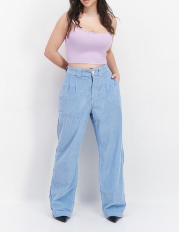 Pantaloni Raiați River Island, albastru