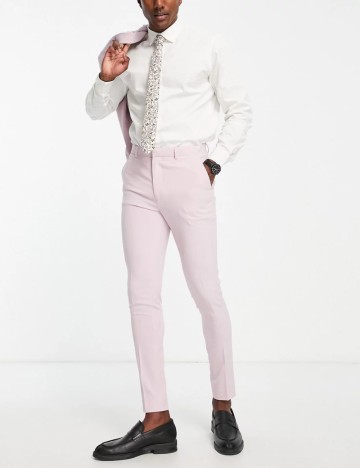 Pantaloni de costum ASOS, roz