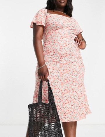 Rochie midi ASOS, roz