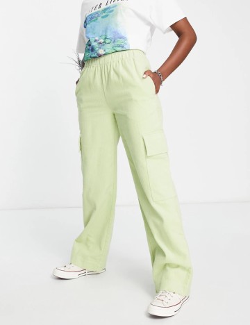 Pantaloni Raiați ASOS, verde