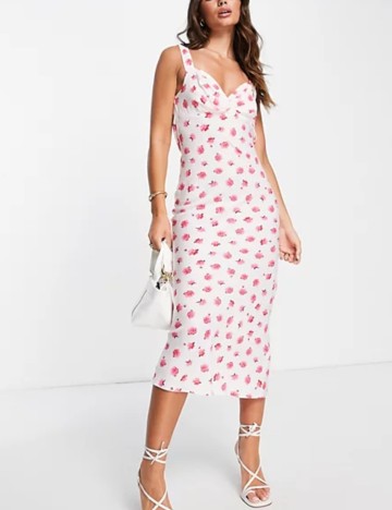 Rochie midi ASOS, alb