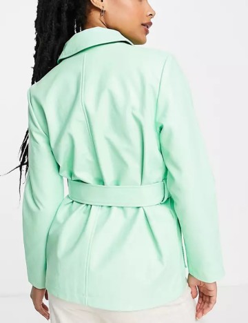 Jachetă imitație de piele Miss Selfridge, verde