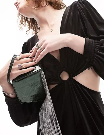 Rochie midi Topshop, negru