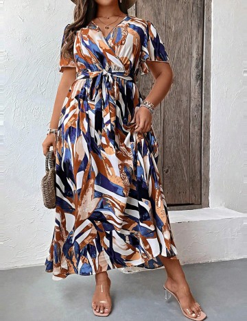 Rochie maxi Shein Curve+, mix culori