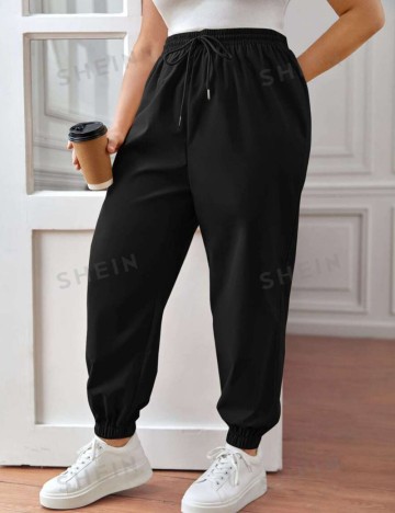 Pantaloni Shein Curve+, negru