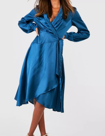 Rochie midi Boohoo, albastru