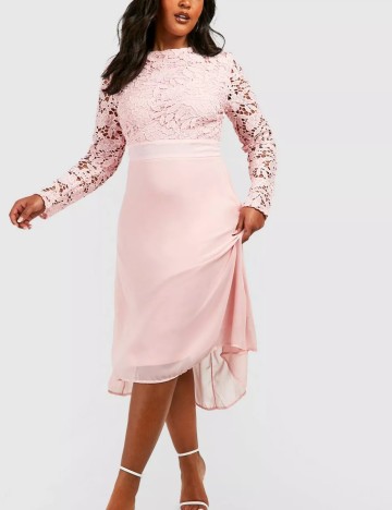 Rochie midi Boohoo, roz