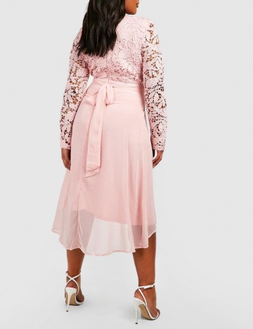 Rochie midi Boohoo, roz