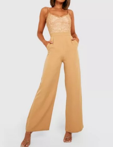 Salopetă lungă Boohoo, bej