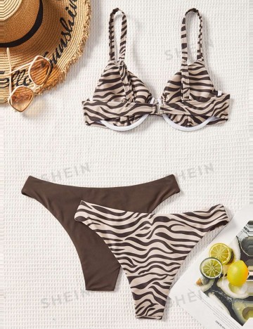 Set costum de baie Shein, mix culori
