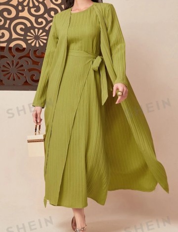 Set Rochie și Cardigan Shein, verde