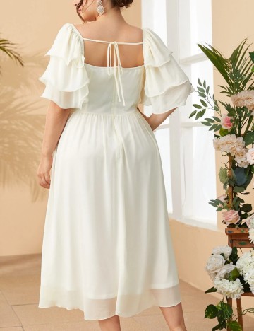 Rochie maxi Shein Curve+, crem