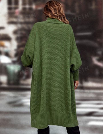 Cardigan lung Shein Curve+, verde