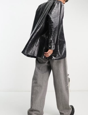 Jachetă imitație de piele ASOS, negru