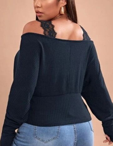 Bluză Shein Curve+, albastru