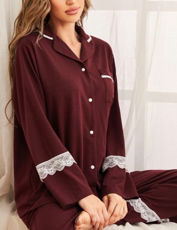 Bluză de pijama Shein, vișiniu