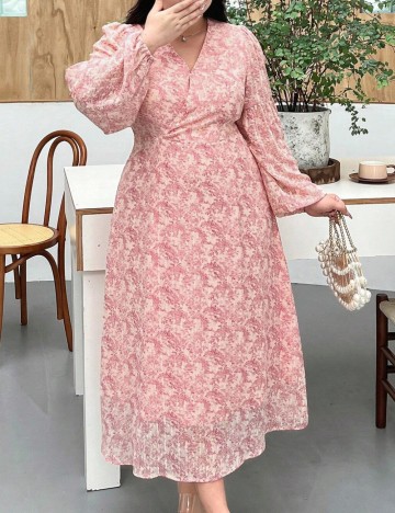 Rochie maxi Shein Curve+, mix culori