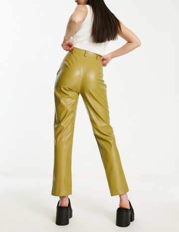 Pantaloni imitație din piele Heartbreak, verde