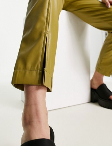 Pantaloni imitație din piele Heartbreak, verde
