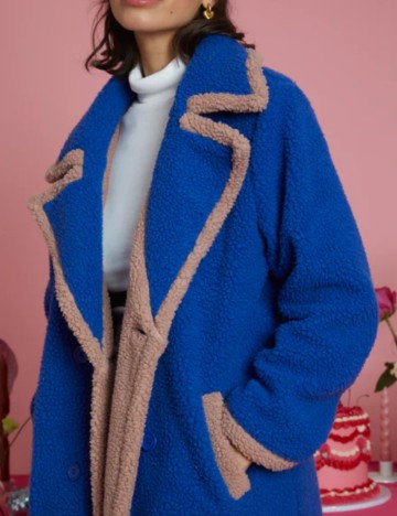 Palton Neon Rose, albastru