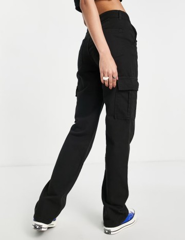 Pantaloni cargo Stradivarius, negru