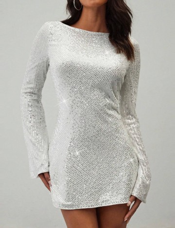 Rochie mini Shein, argintiu