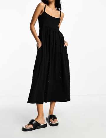Rochie midi ASOS, negru