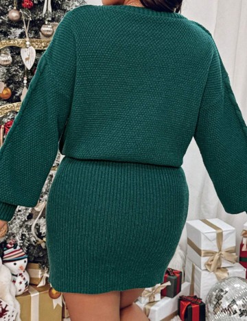 Rochie tricotată Shein, verde