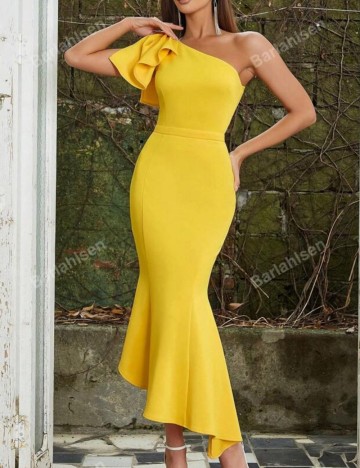 Rochie midi Shein, galben