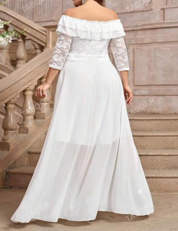 Rochie de ocazie Shein Curve+, alb