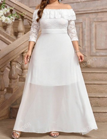 Rochie de ocazie Shein Curve+, alb