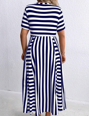 Rochie maxi Shein Curve+, mix culori