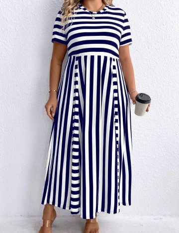 Rochie maxi Shein Curve+, mix culori