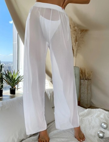 Pantaloni de plajă Shein, alb