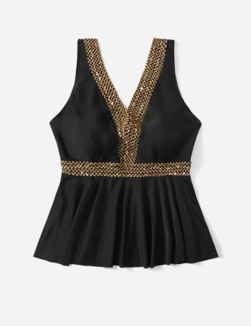 Top de baie Shein Curve+, negru