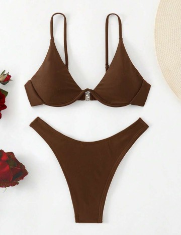 Costum de baie Shein, maro