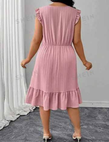 Rochie midi Shein Curve+, roz