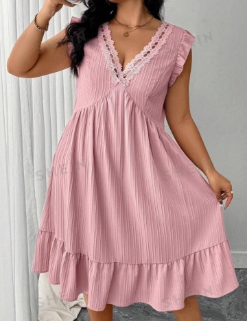 Rochie midi Shein Curve+, roz