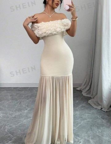 Rochie maxi Shein, crem
