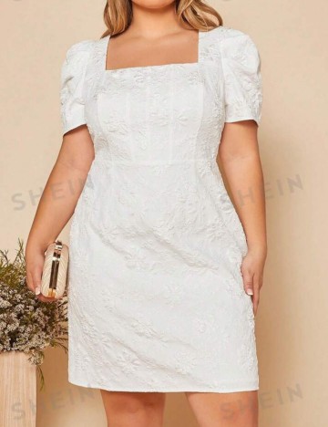 Rochie mini Shein Curve+, alb