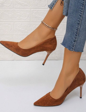 Pantofi cu toc Shein, maro
