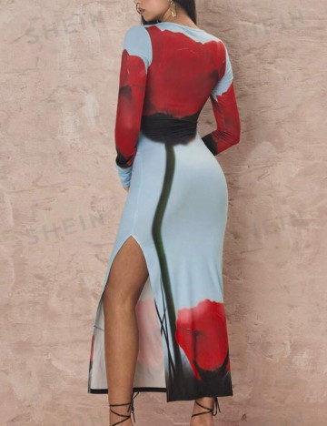 Rochie midi Shein, mix culori