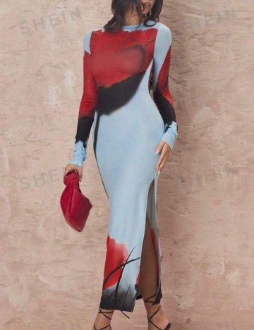 Rochie midi Shein, mix culori