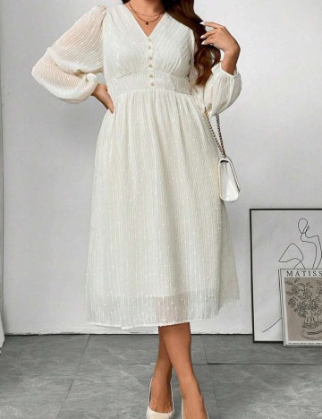Rochie midi Shein Curve+, crem