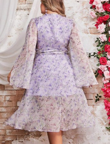 Rochie midi Shein Curve+, mix culori