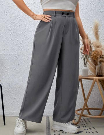 Pantaloni Shein Curve+, gri