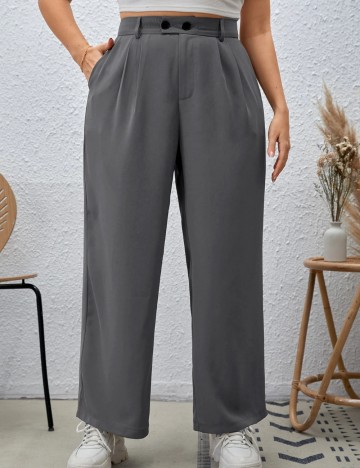 Pantaloni Shein Curve+, gri