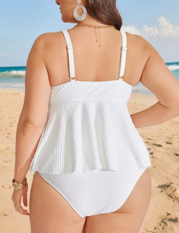 Costum de baie Shein Curve+, alb
